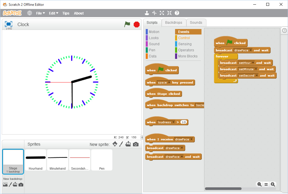 The Scratch development environment